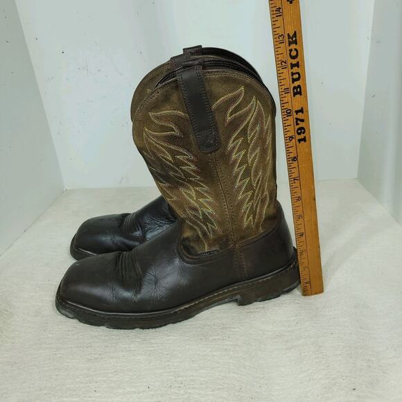 Rank 45 Boots Mens Size 9EE Brown Leather Xero Gravity Unit Western Gorpcore Job - Picture 4 of 14